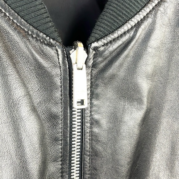 Prada Black Reversible Leather and Nylon Bomber Jacket - Picture 5 of 14